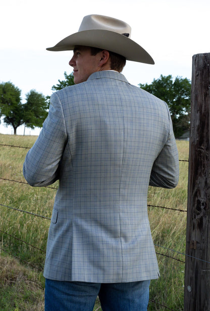 Steel Ranch Blue-Grey Long-Length Cowboy Sport Coat – Modern Western Luxe