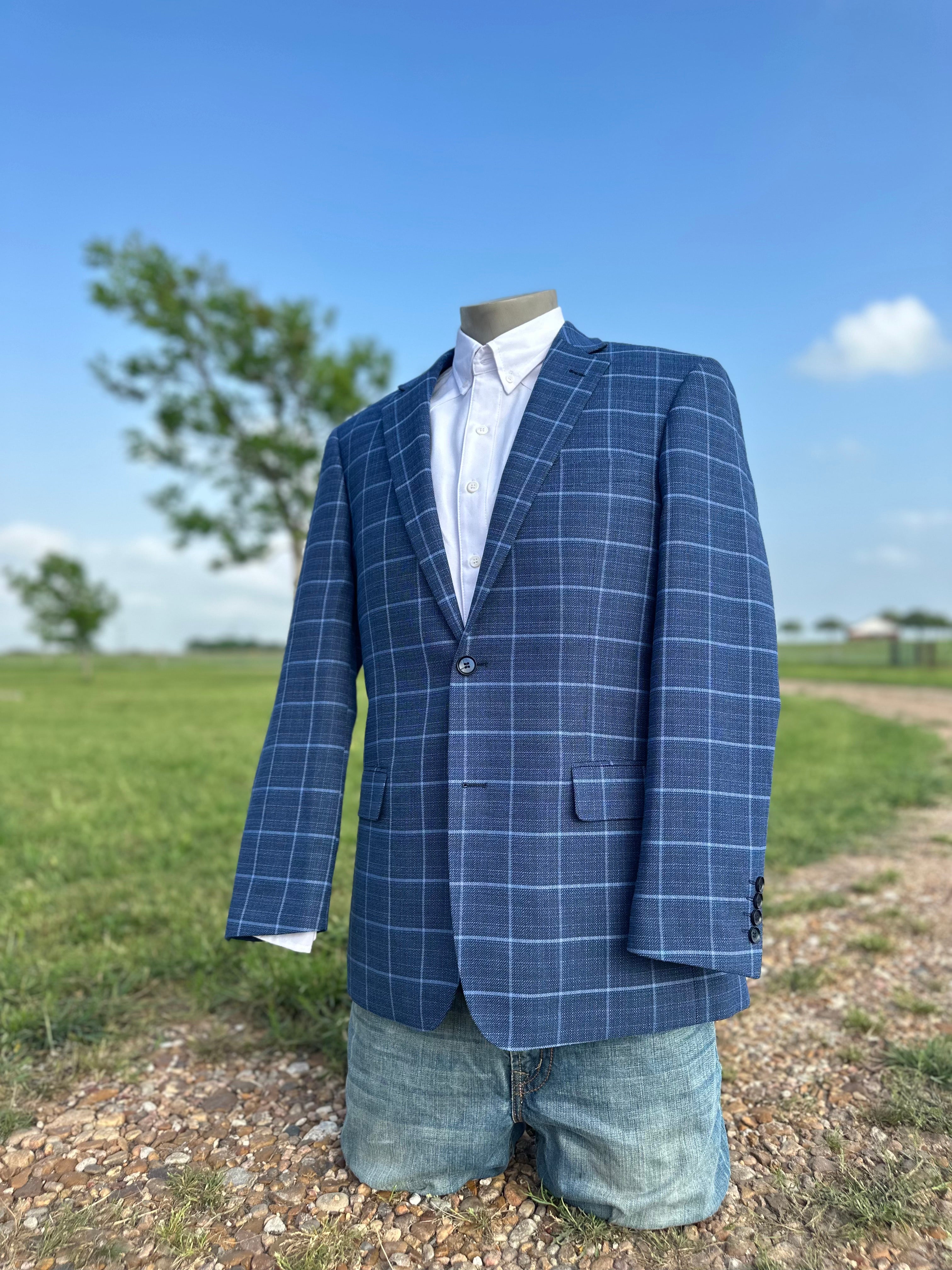 Cody’s Blue Windowpane Cowboy Sport Coat