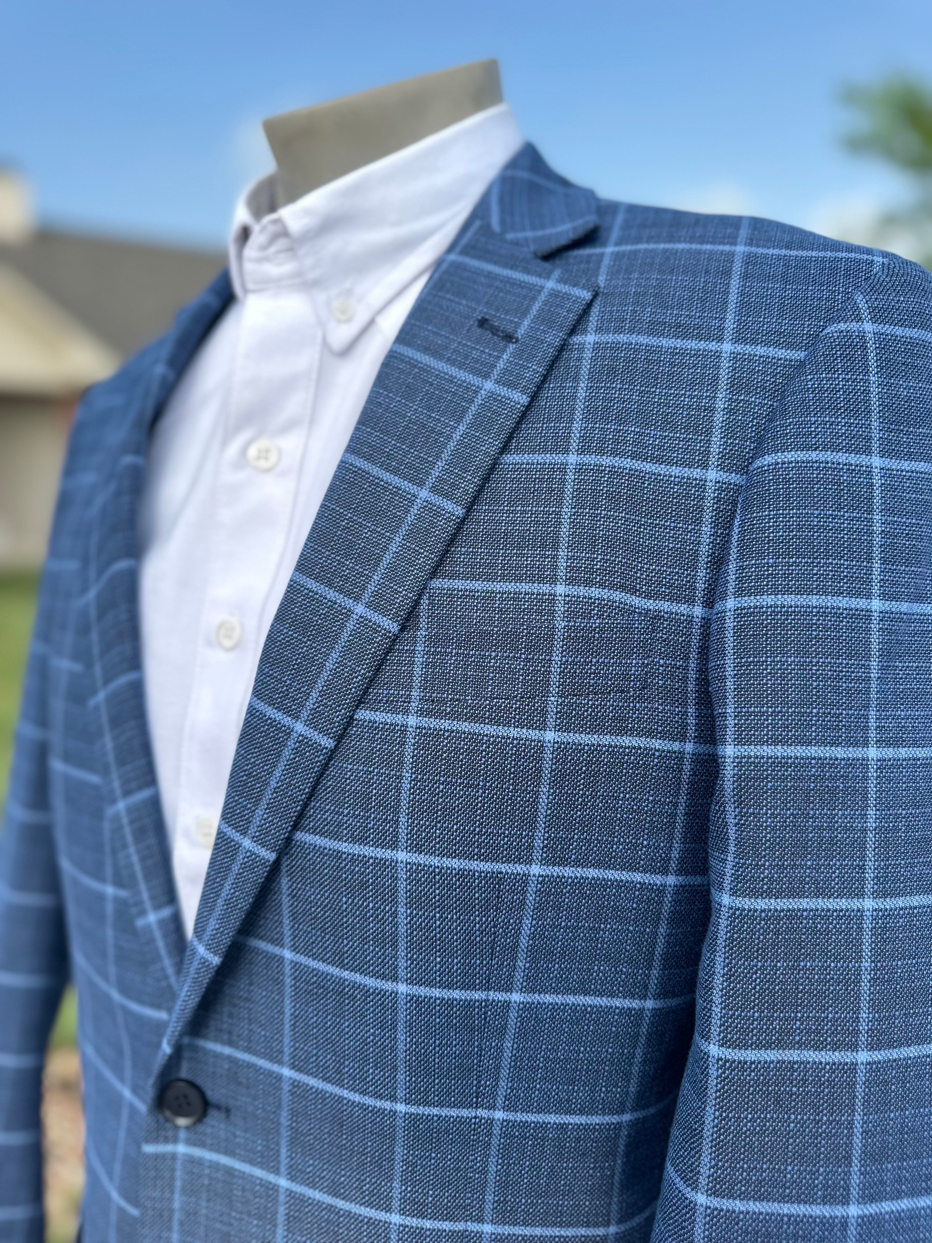 Cody’s Blue Windowpane Cowboy Sport Coat