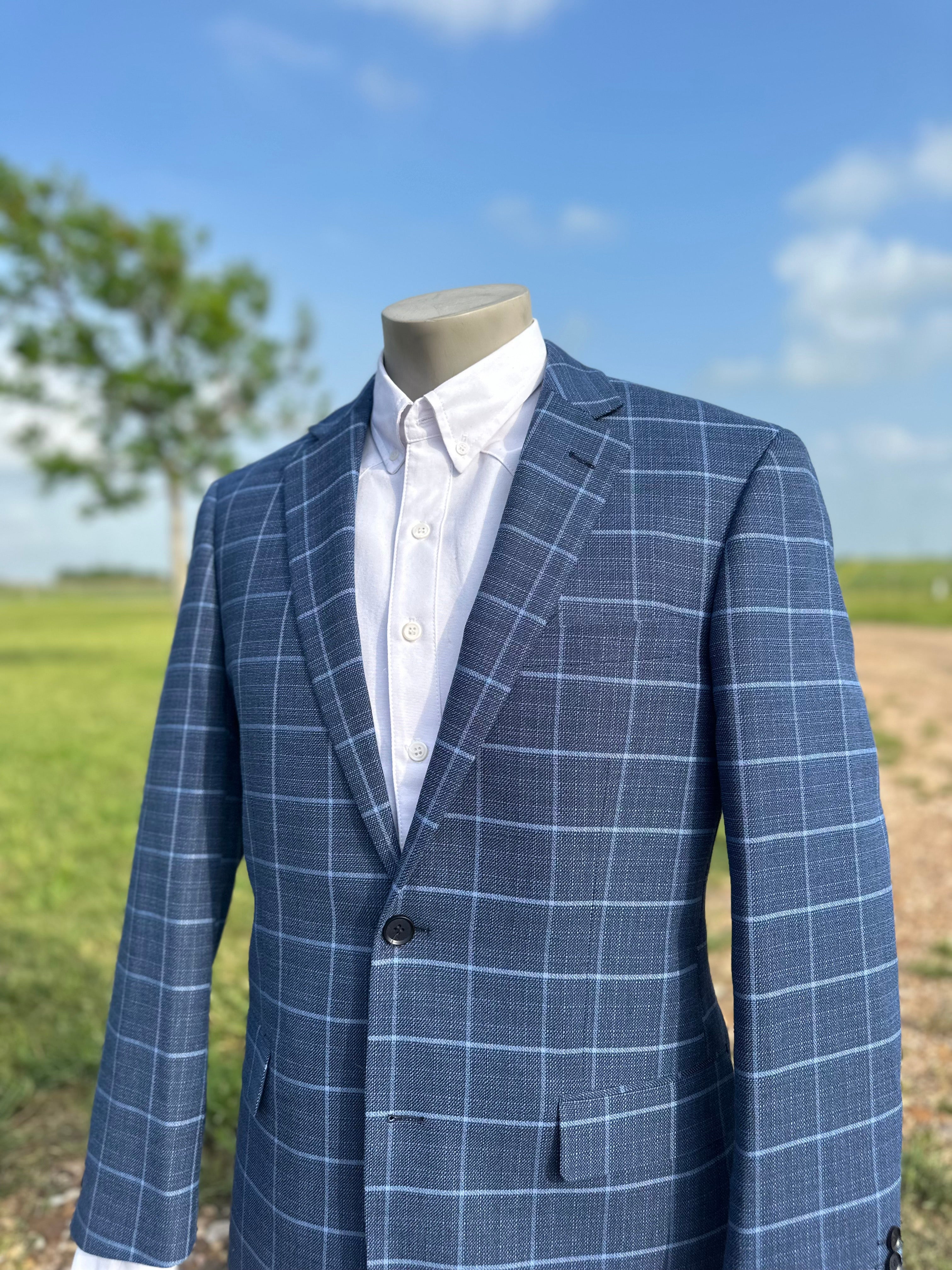 Cody’s Blue Windowpane Cowboy Sport Coat