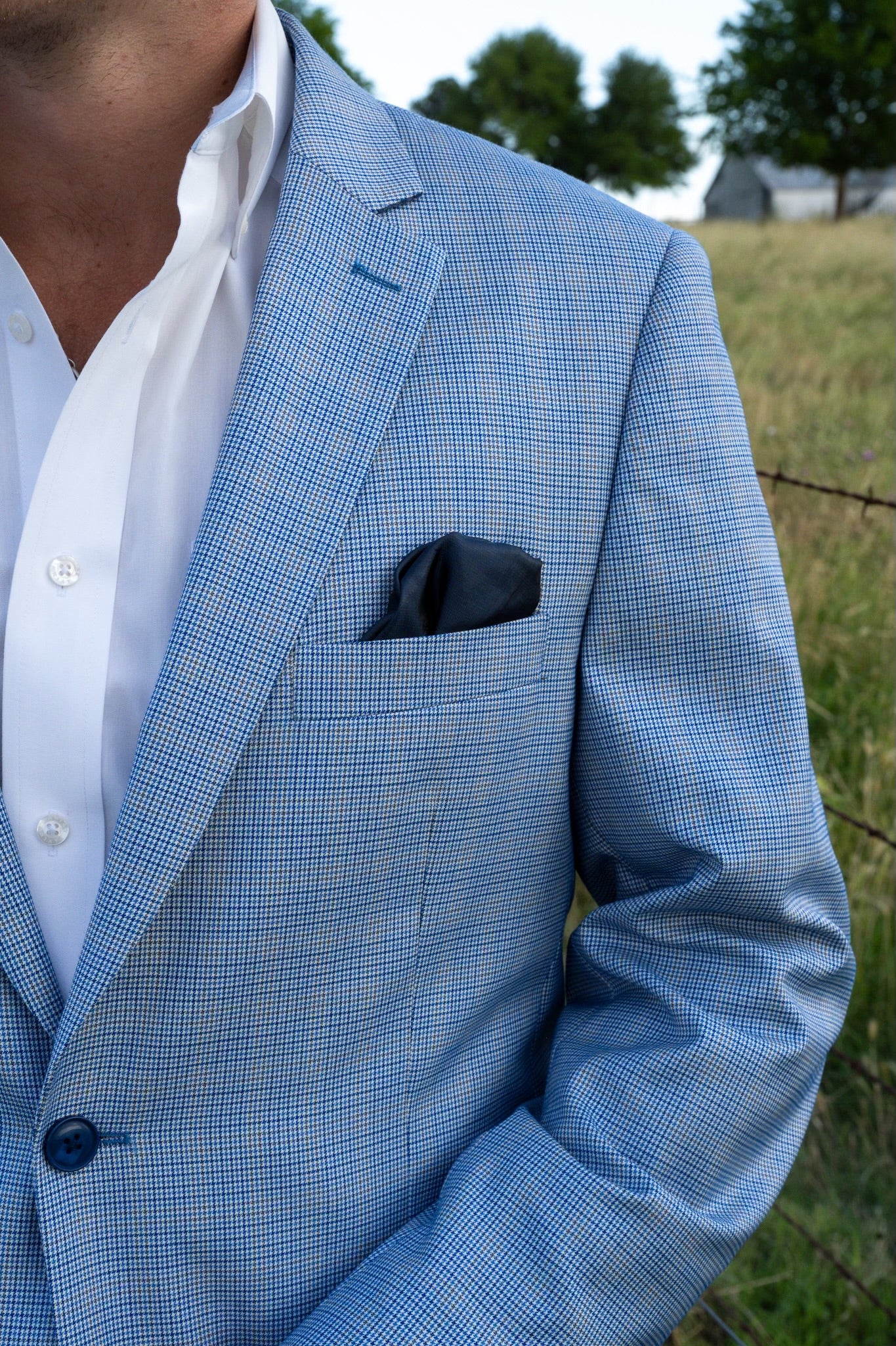 Baby Blue Houndstooth Cowboy Sport Coat