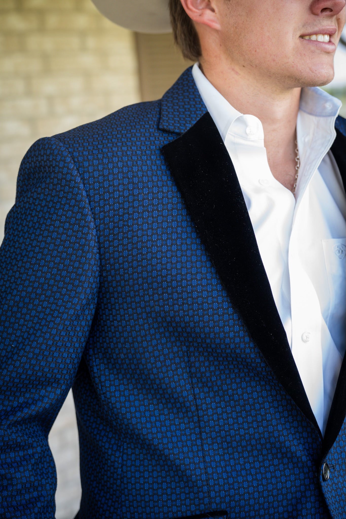 Midnight Blue Athletic Cowboy Sport Coat – Modern Western Statement Jacket