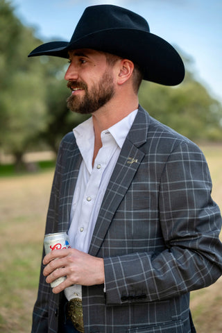 Iron Grey Windowpane Cowboy Sport Coat