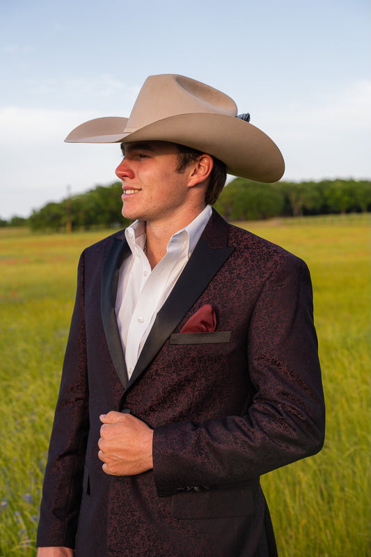 Black Cherry Slim Fit Cowboy Sport Coat – Western Lifestyle Jacket