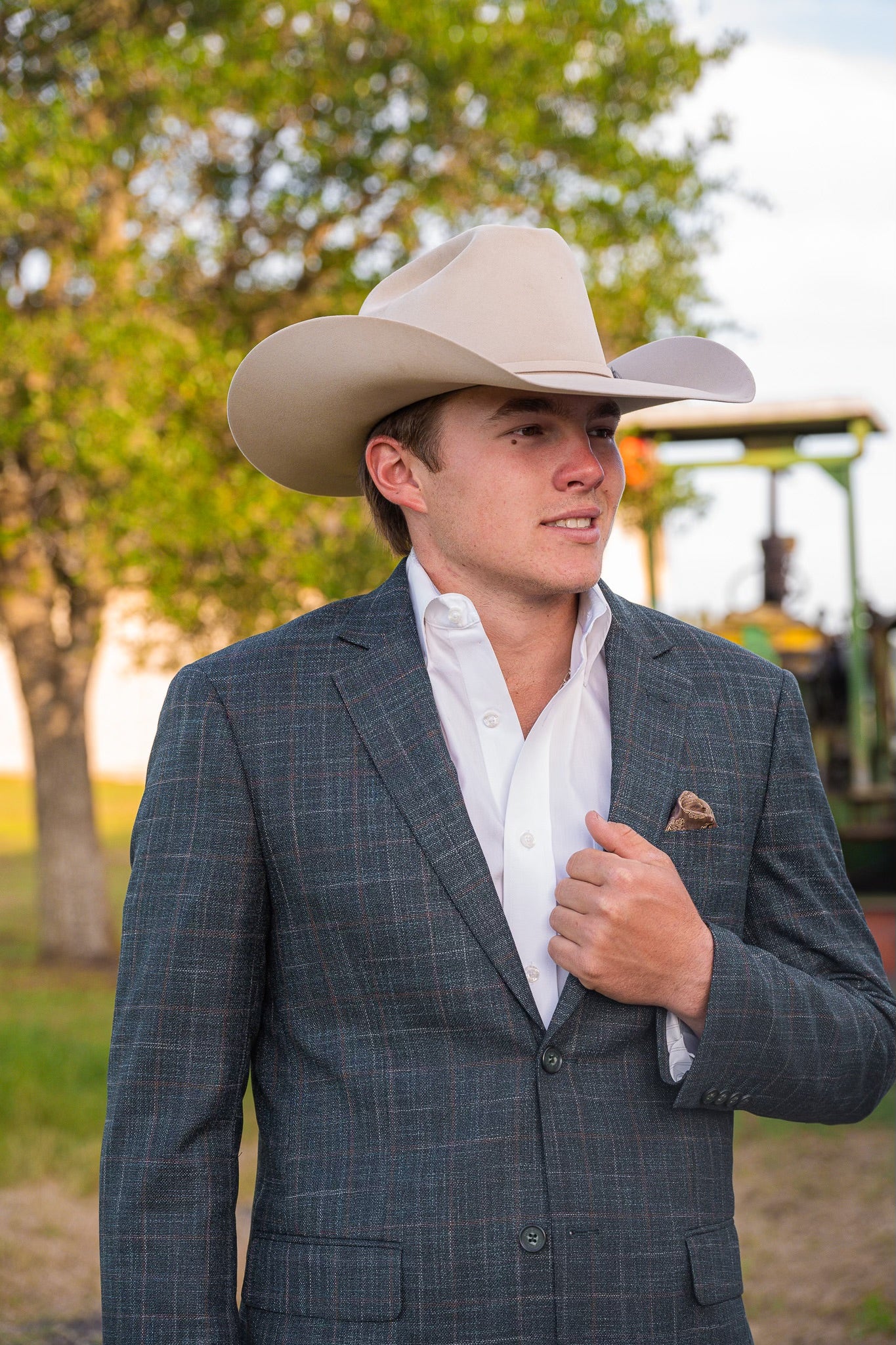 Dark Green with Tan Detail Cowboy Sport Coat – Classic Western Lifestyle Jacket