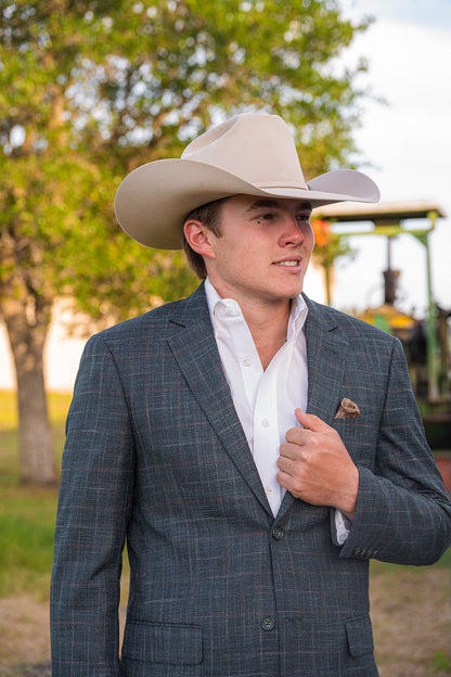 Dark Green with Tan Detail Cowboy Sport Coat – Classic Western Lifestyle Jacket