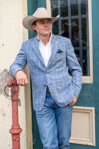 New!! Pebble Beach Windowpane Cowboy Sport Coat