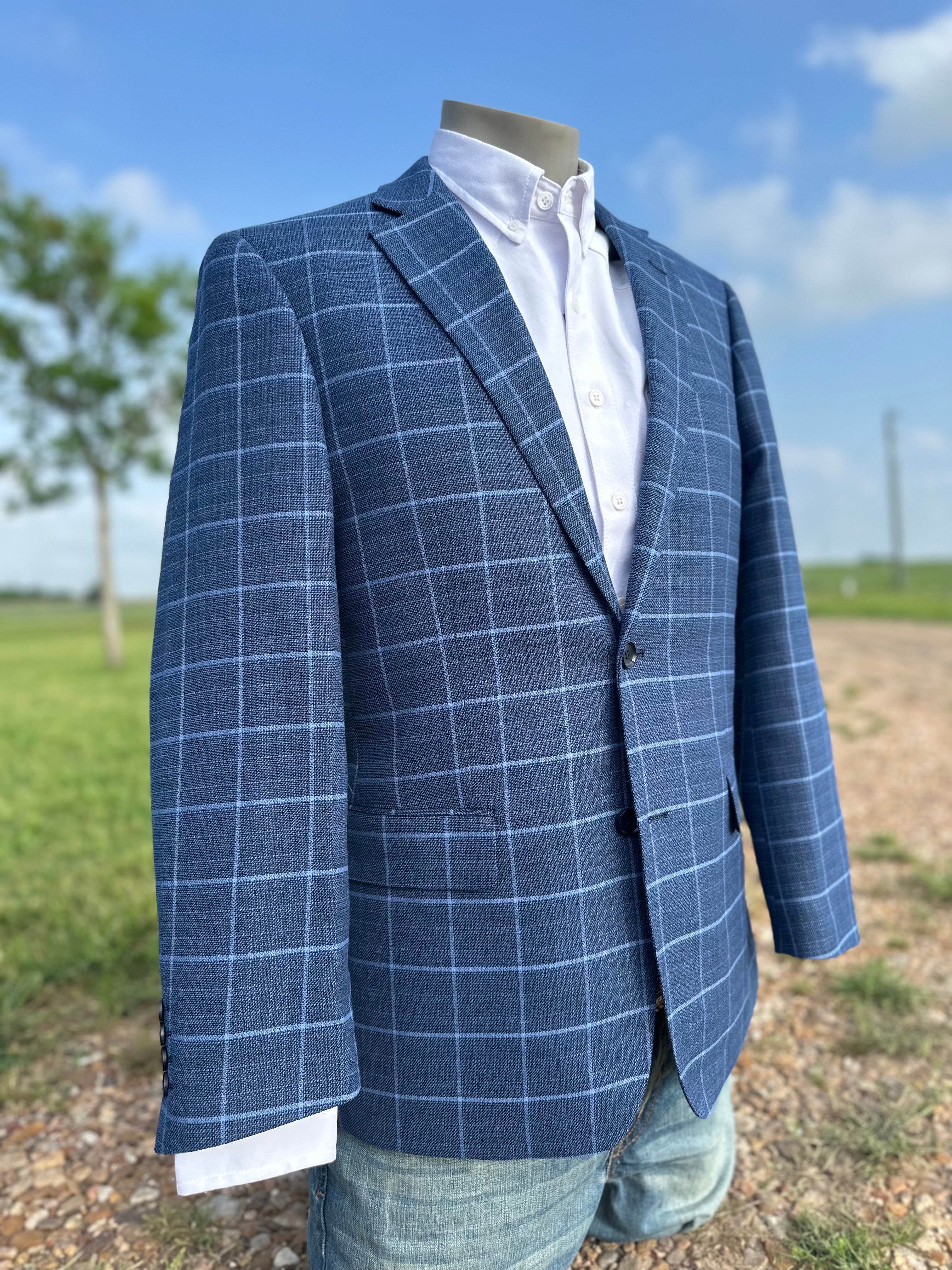 Cody’s Blue Windowpane Cowboy Sport Coat
