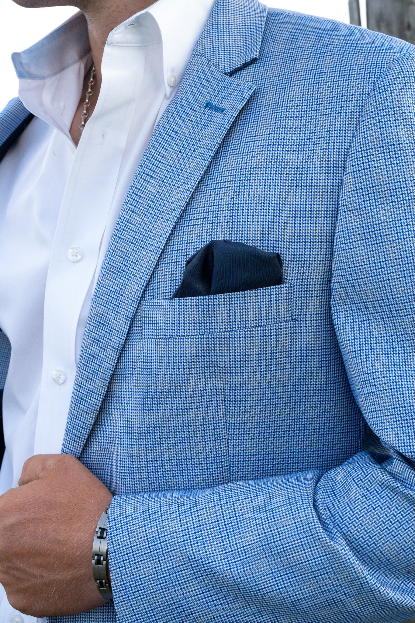 Baby Blue Houndstooth Cowboy Sport Coat