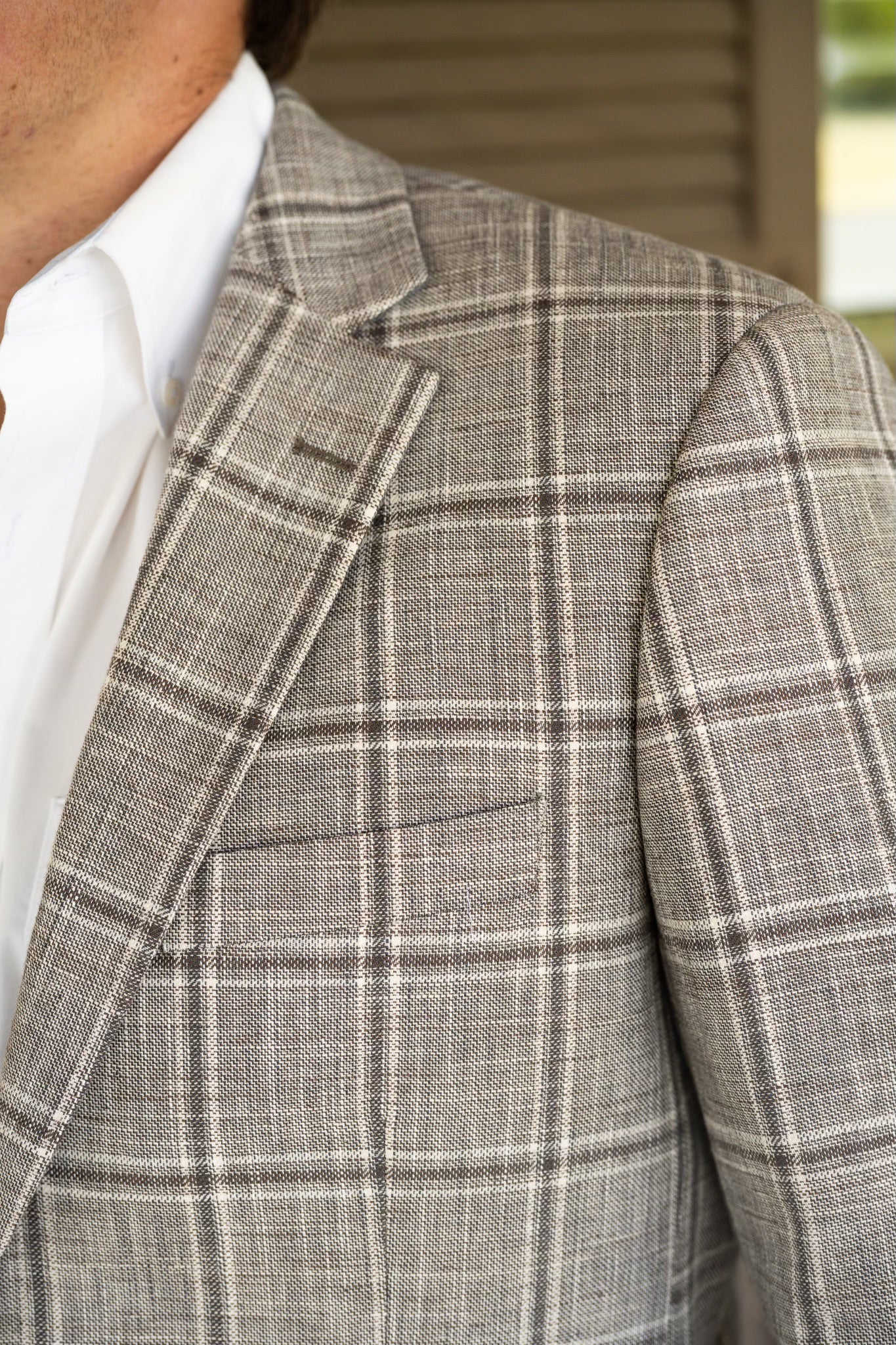 Bold Taupe Windowpane Cowboy Sport Coat – Slim Western Dress Jacket - Last Chance Closeout - Ready to Ship