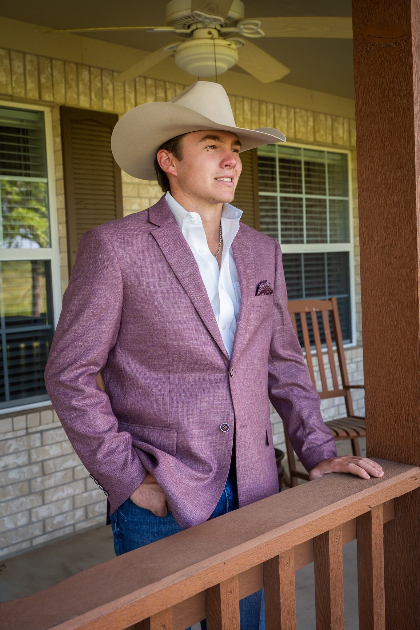 Solid Aggie Maroon Cowboy Sport Coat – Slim Fit Western Evening Jacket