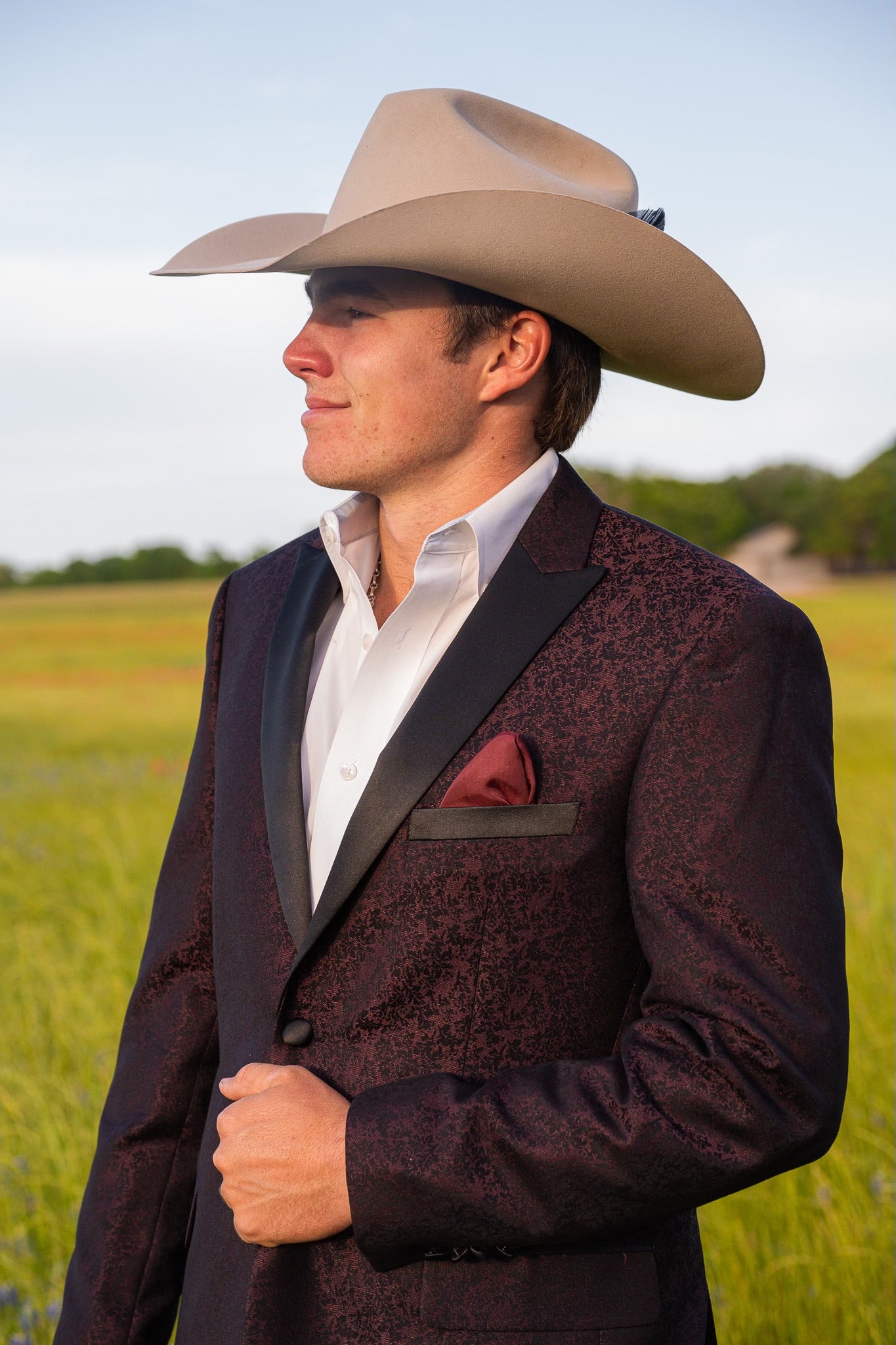 Black Cherry Slim Fit Cowboy Sport Coat – Western Lifestyle Jacket