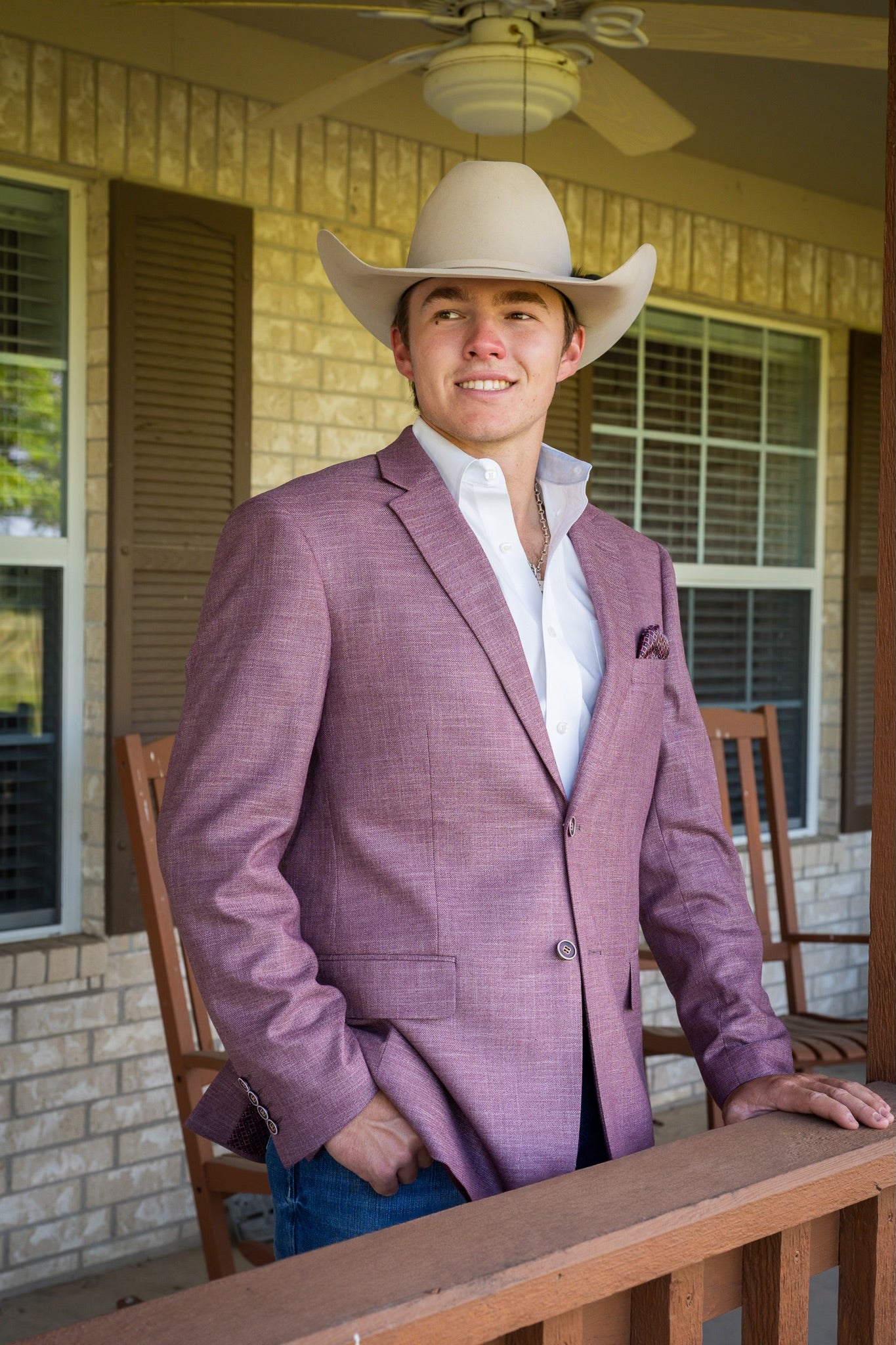 Solid Aggie Maroon Cowboy Sport Coat – Slim Fit Western Evening Jacket