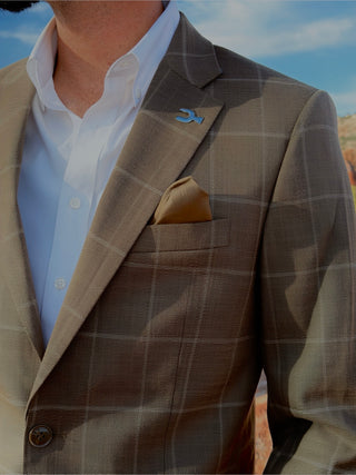 New!! Pecan Brown Windowpane Cowboy Sport Coat